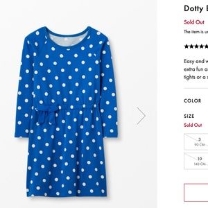 Hanna Dotty Bow Dress in Baltic Blue, Size 150 (US 12)